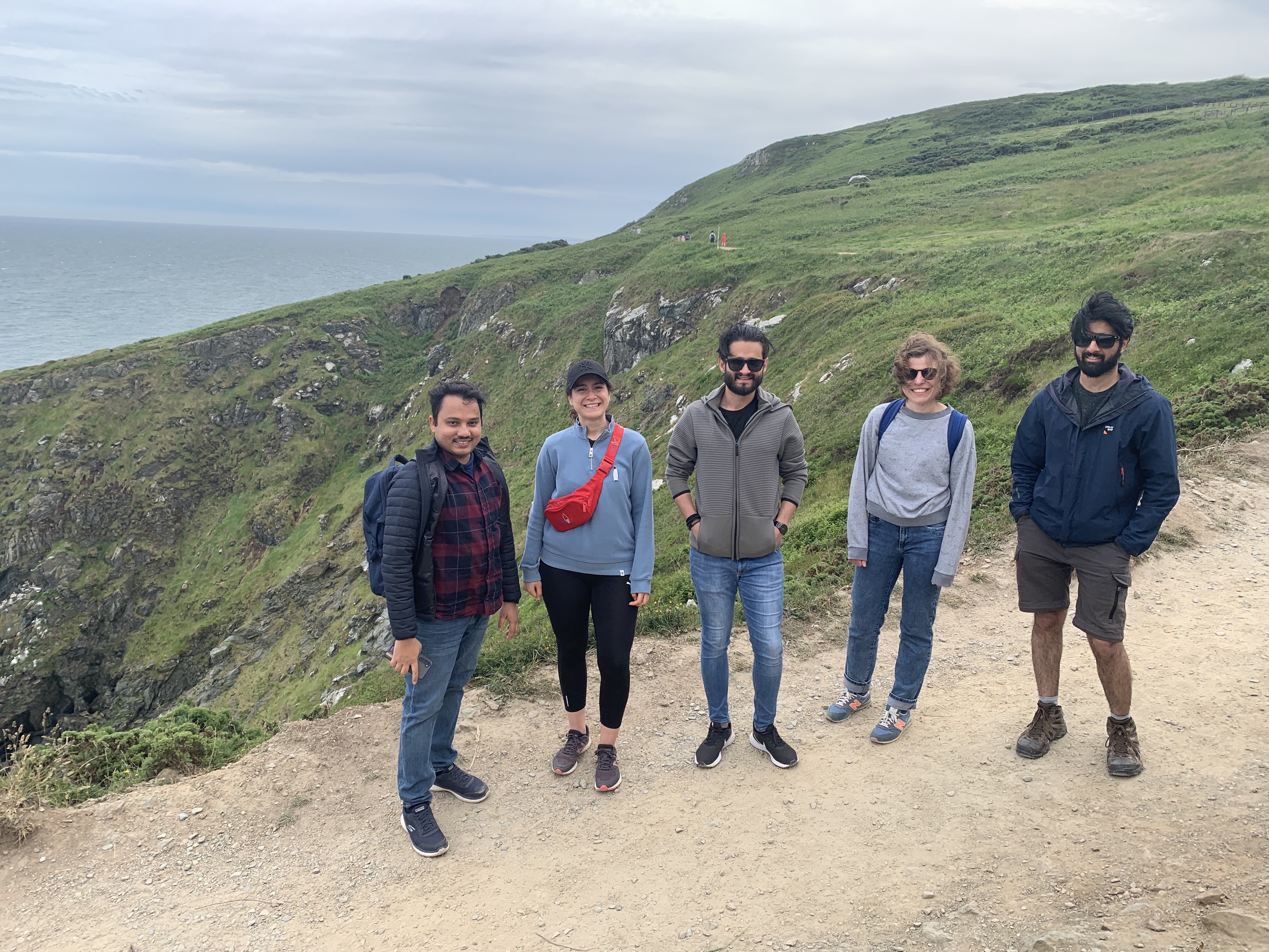 Photograph of the lab on a hike in Howth